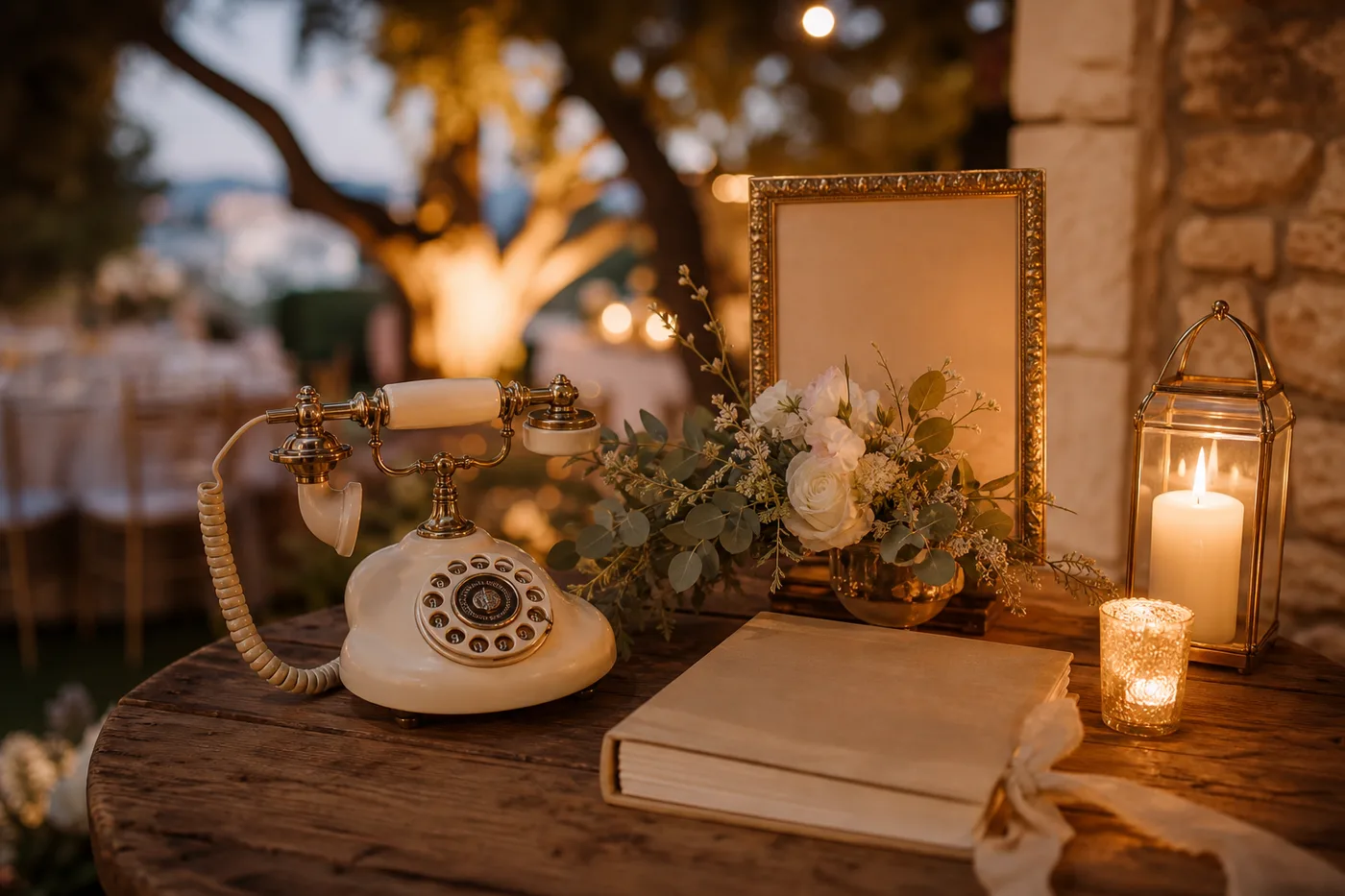 Teléfono de mensajes en boda